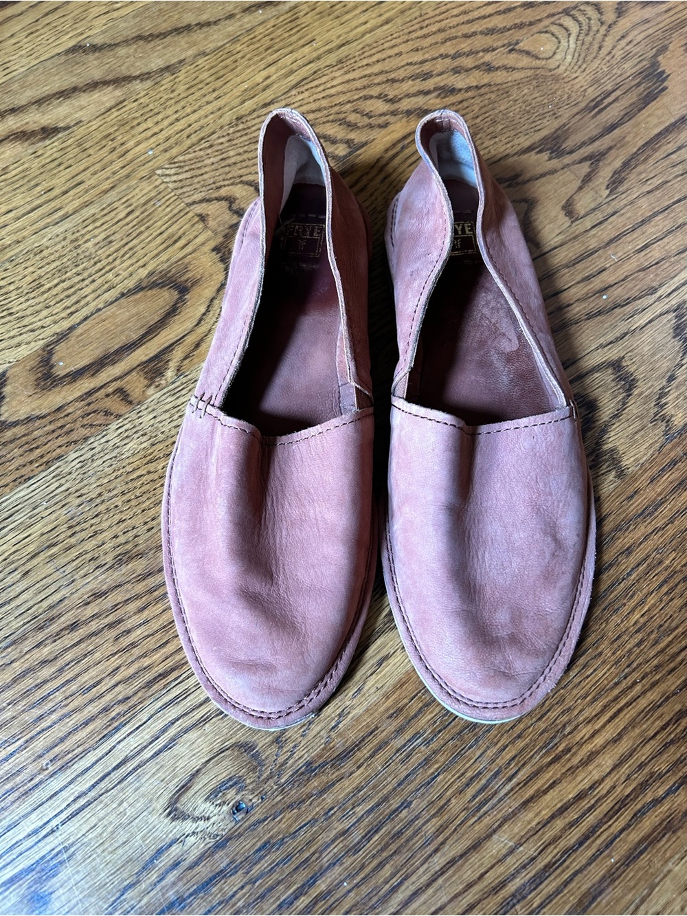 FRYE Dusty Rose Leather Slip-On Flats Loafers Size 8 Comfort Casual Shoes - Picture 2 of 6